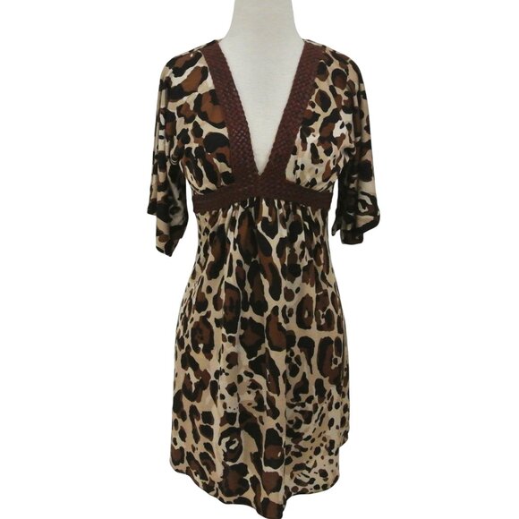 SKY Brand Animal print silk jersey dress - Picture 1 of 4